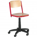 Drehspindelstuhl, höhenverstellbar 50-69 cm, fahrbar, mit Sitzpolster, 